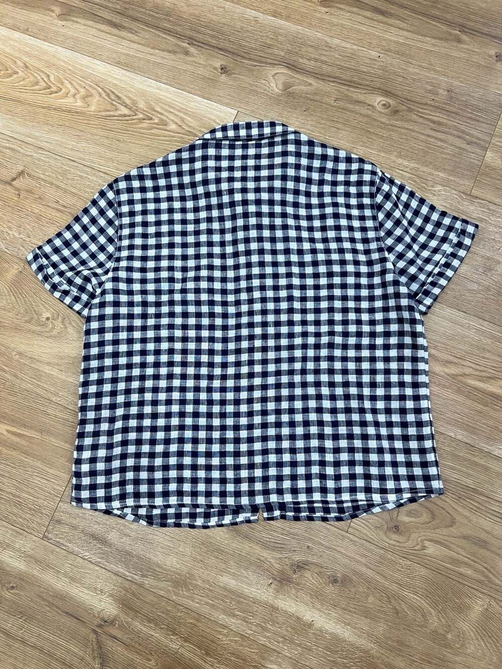 C&C California Women's Linen Short Sleeve Button Down Gingham Shirt Size M - Picture 10 of 10